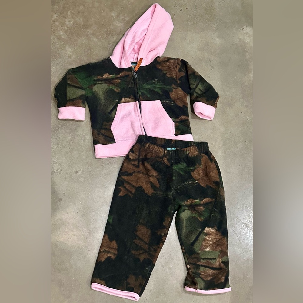 Kids Camouflage and Pink Hoodie Set